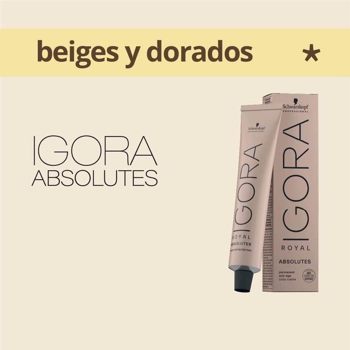 IGORA ABSOLUTES - BEIGES Y DORADOS - Coloración Permanente - 60ml