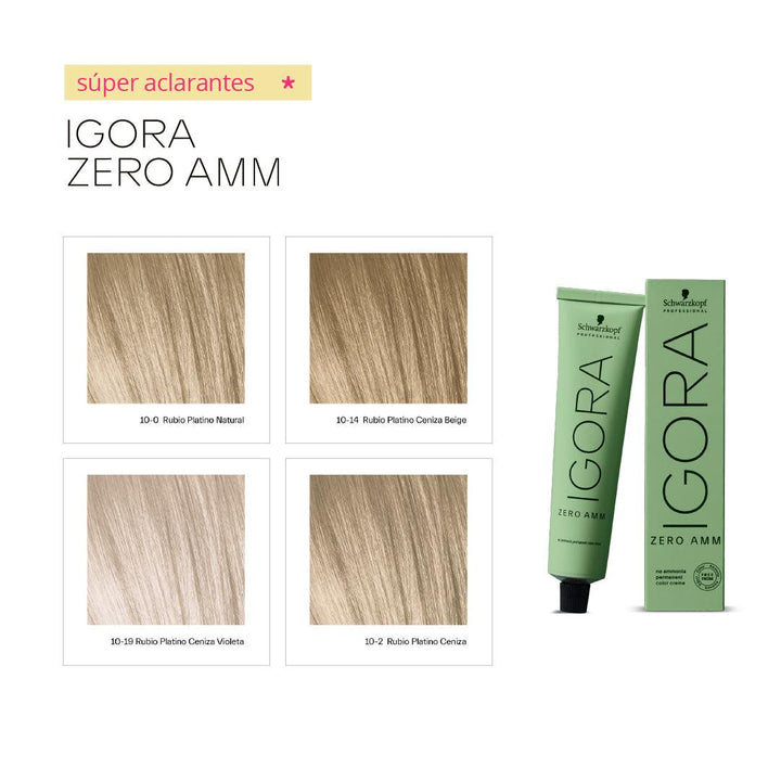 IGORA ZERO - SUPERACLARANTE - Coloración Permanente SIN Amoníaco - 60ml