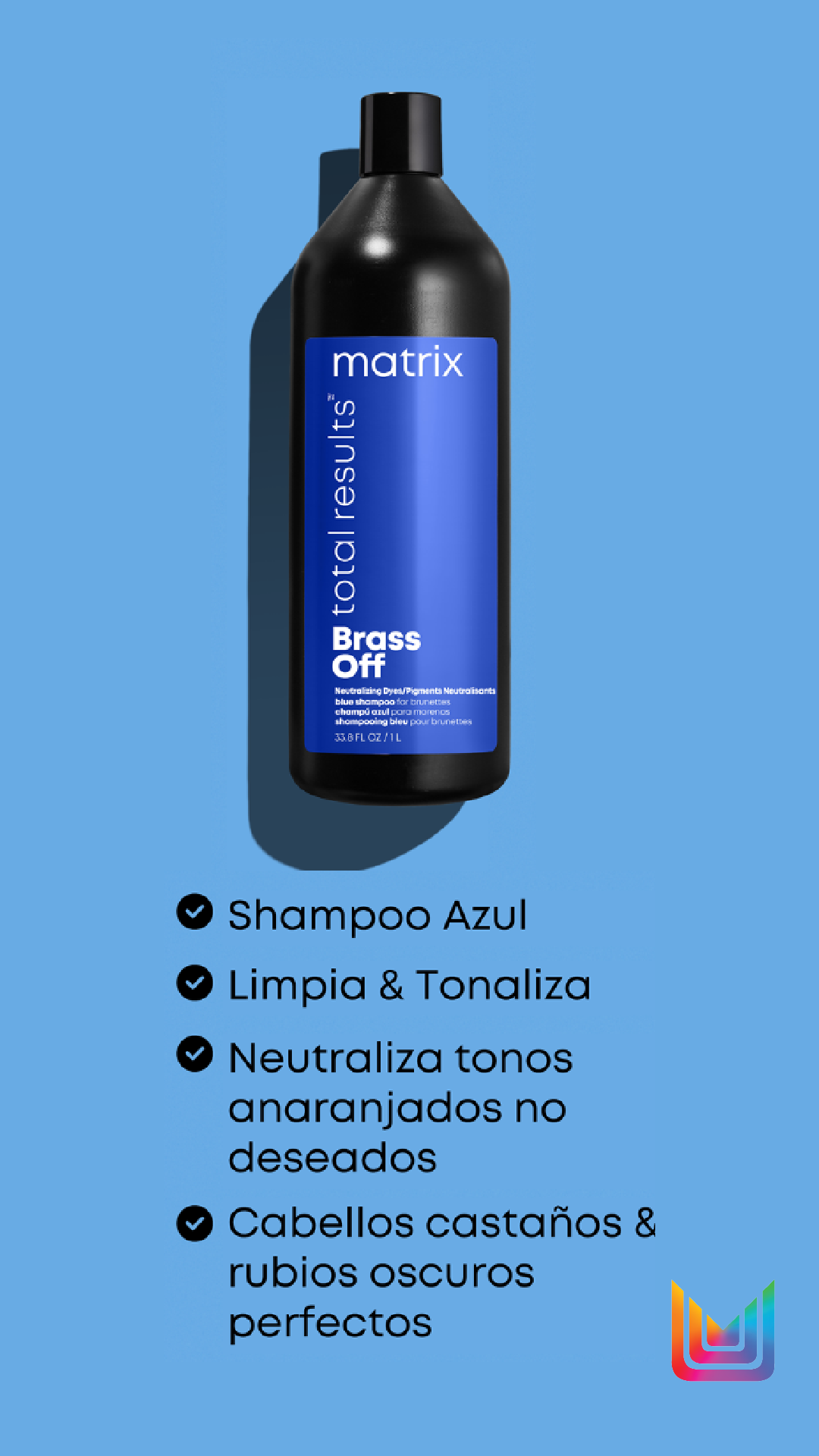 BRASS OFF, CUIDADO DEL COLOR, SHAMPOO AZUL 1000 ml