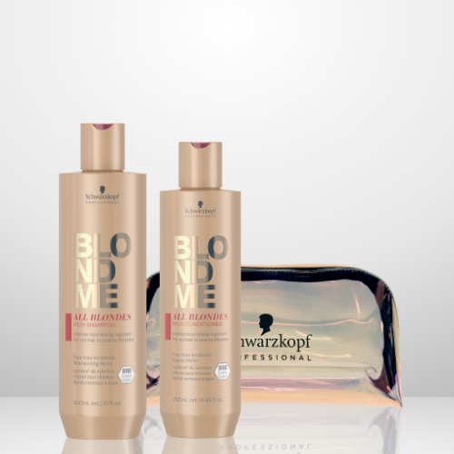 PACK BLONDME ENRIQUECIDO, SHAMPOO + ACOND. + ESTUCHE