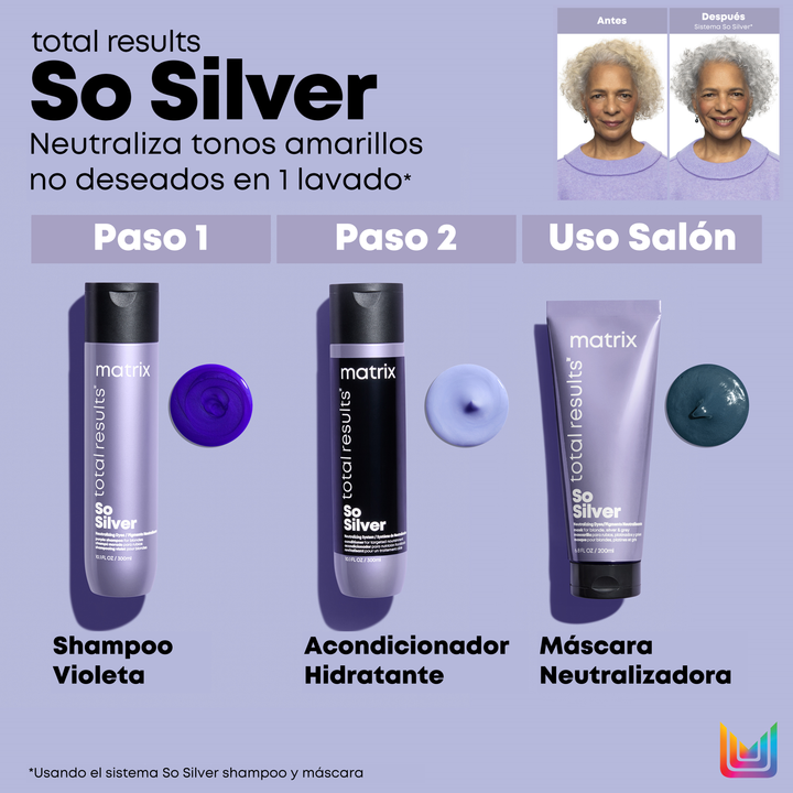 SO SILVER, CUIDADO DEL COLOR, SHAMPOO VIOLETA 300 ml