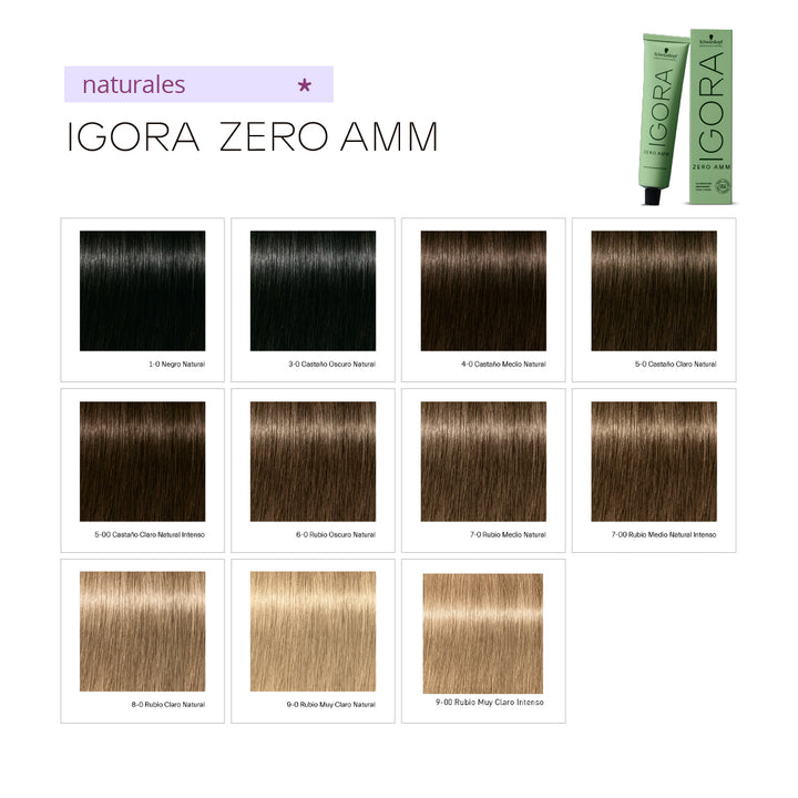 IGORA ZERO - NATURALES - Coloración Permanente SIN Amoníaco - 60ml