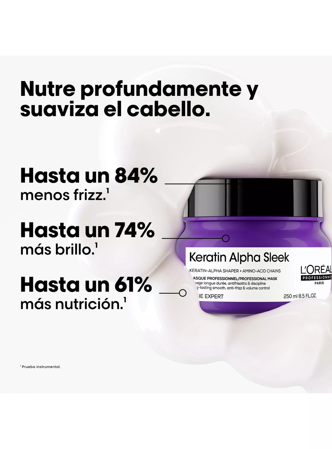 SERIE EXPERT, KERATIN ALPHA SLEEK, MÁSCARA ANTIFRIZZ 250ml