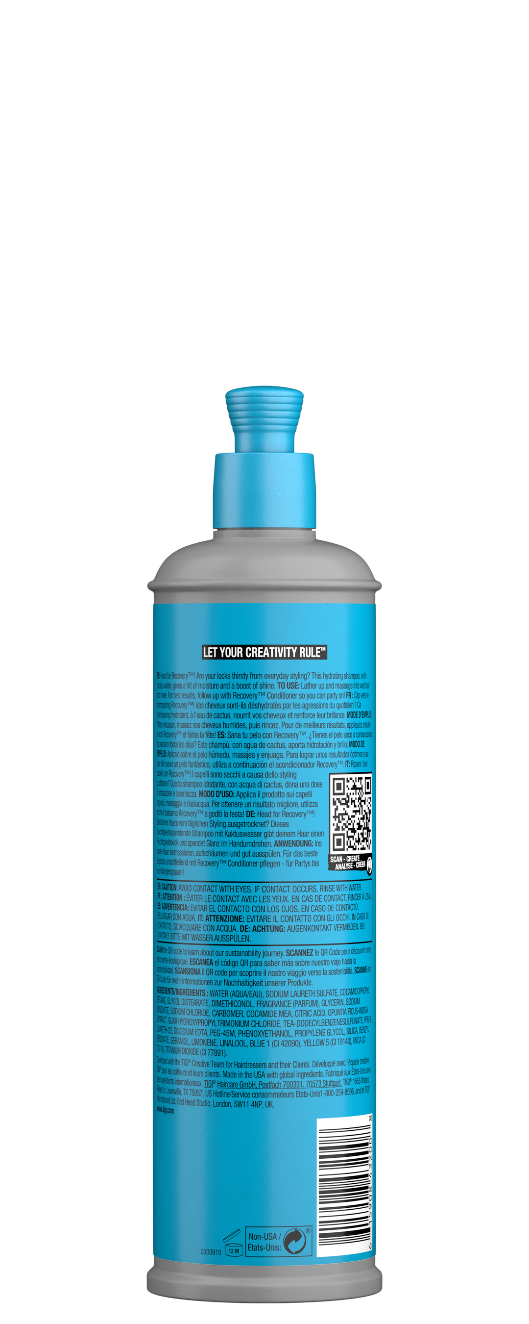 BED HEAD - HIDRATACIÓN - RECOVERY SHAMPOO 400 ml