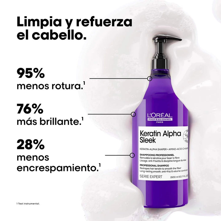 SERIE EXPERT, KERATIN ALPHA SLEEK, SHAMPOO 1500ml
